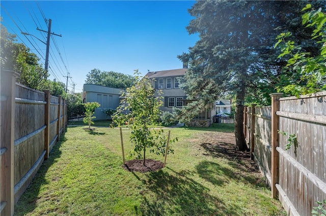 view of yard featuring a fenced backyard