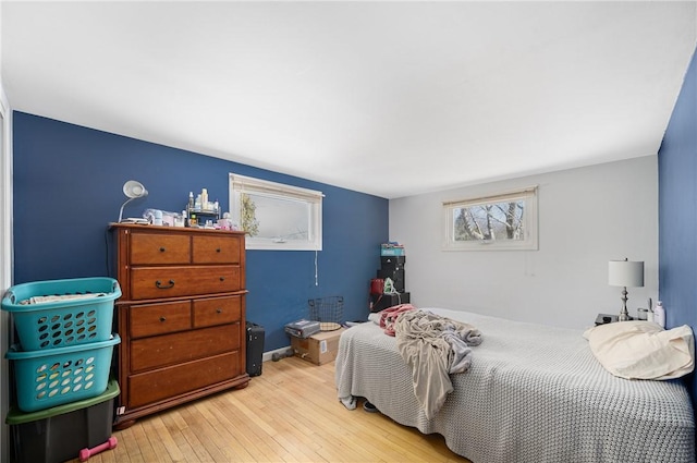 bedroom featuring light wood finished floors