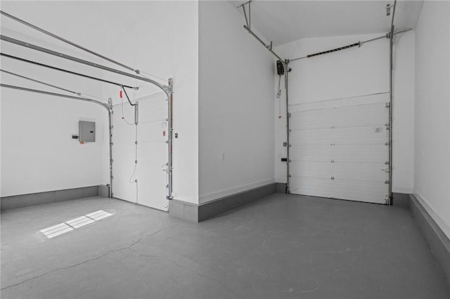 garage with electric panel