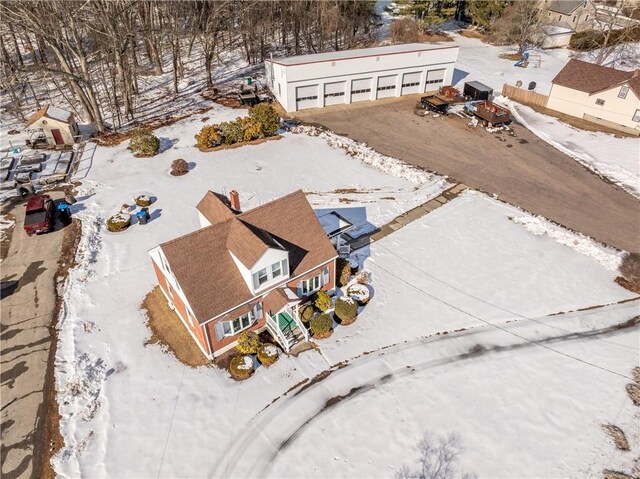 view of snowy aerial view