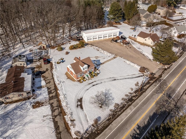 view of snowy aerial view