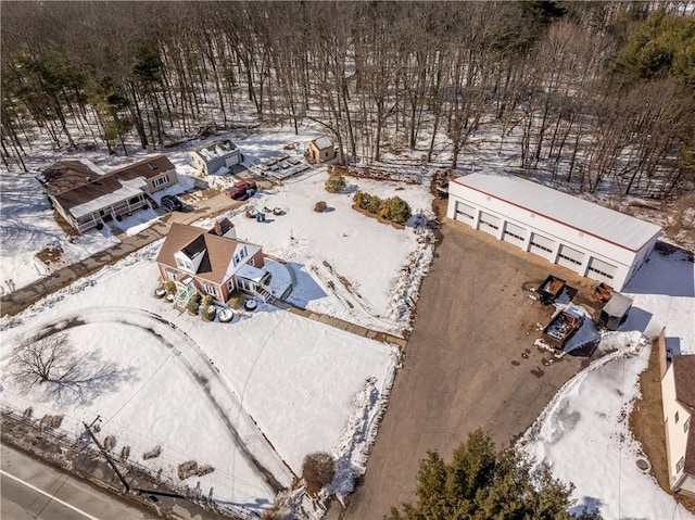 view of snowy aerial view