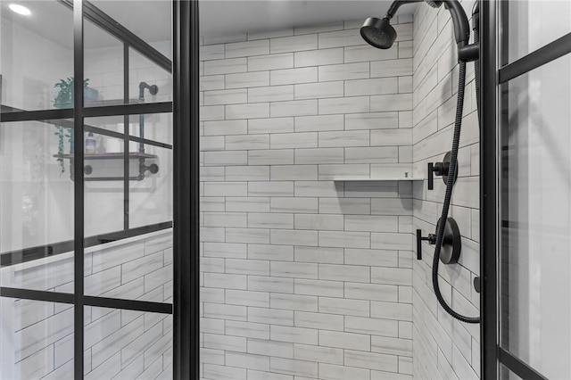 bathroom featuring a stall shower