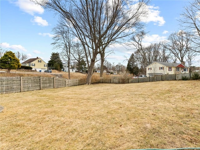 view of yard featuring fence