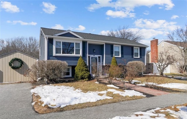 split foyer home with a garage