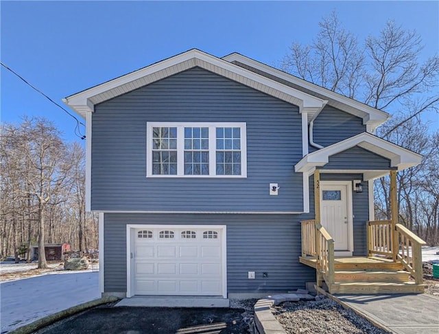 view of front of home with an attached garage