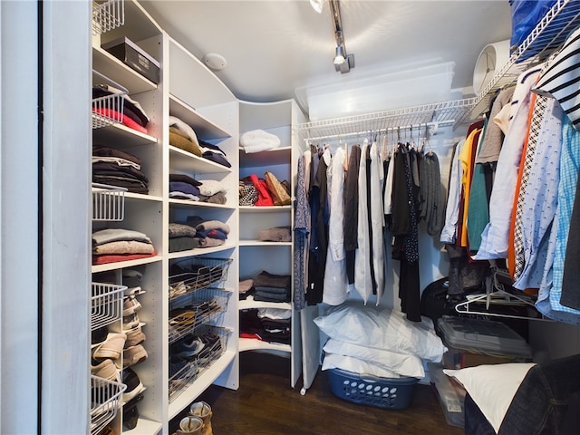 spacious closet featuring wood finished floors