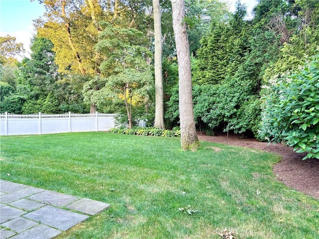 view of yard featuring fence