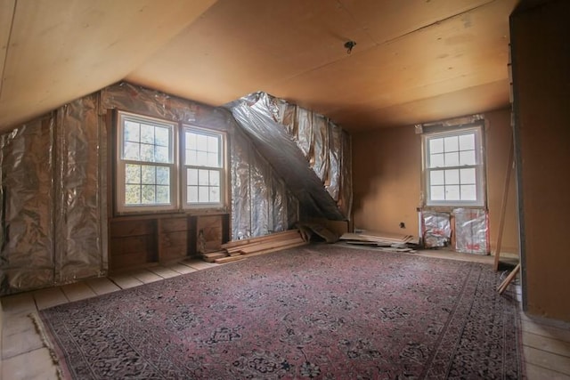 view of unfinished attic