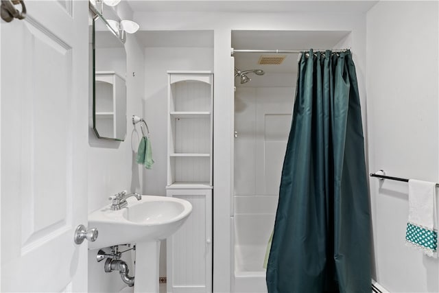 bathroom with visible vents and a sink