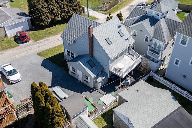 aerial view with a residential view