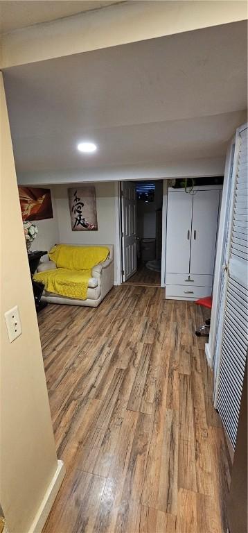 interior space with wood finished floors