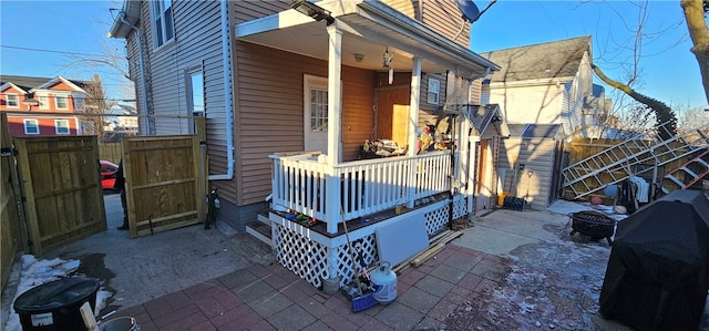 view of property exterior with fence