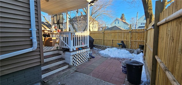 view of patio / terrace featuring a fenced backyard