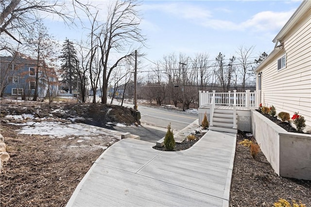 view of yard featuring a deck