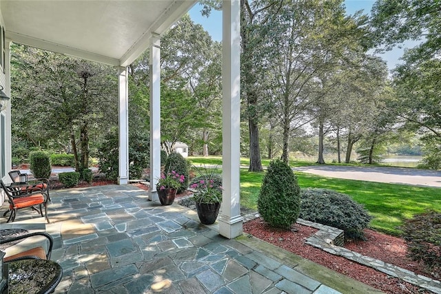 view of patio with a porch