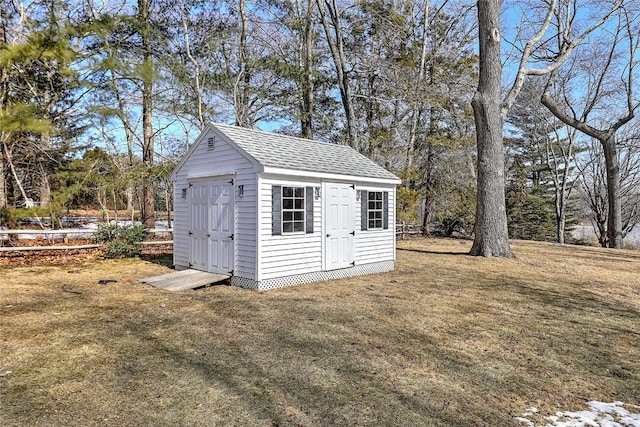 view of shed