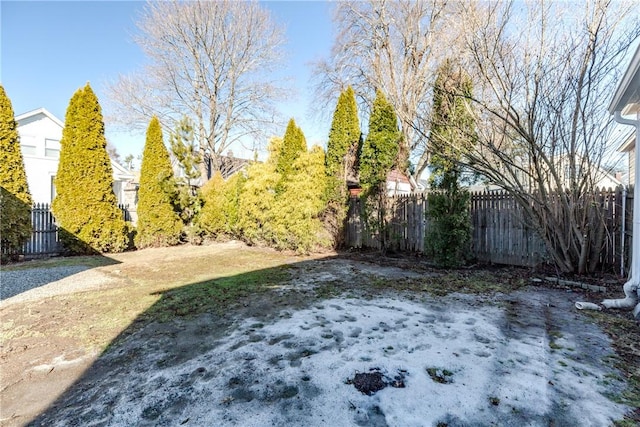 view of yard featuring fence