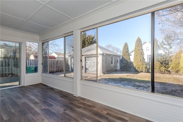 view of unfurnished sunroom