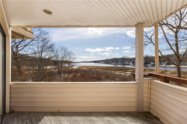 balcony with a water view