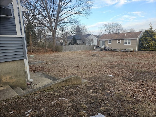 view of yard with fence