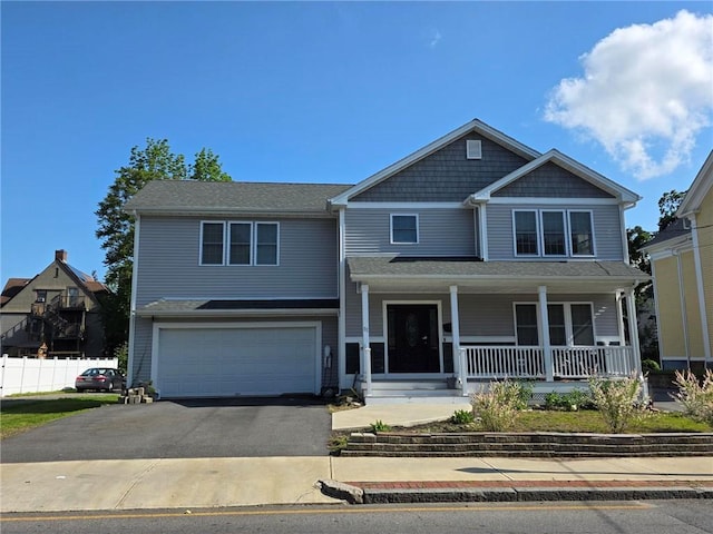 51 Spring St, Pawtucket, RI 02860 - view of front facade featuring a porch, driveway, and an attached garage