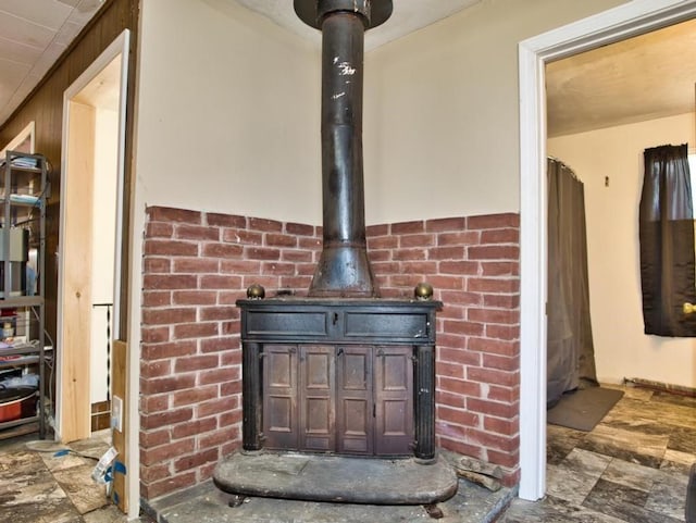 details with a wood stove