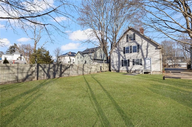 view of yard featuring fence