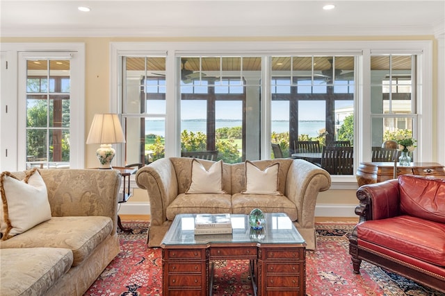 sunroom / solarium with a healthy amount of sunlight