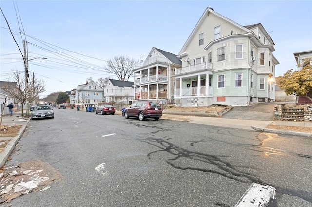 view of front facade with a residential view