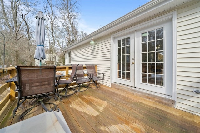 deck featuring french doors