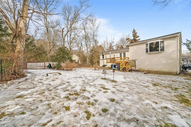 view of yard featuring a deck