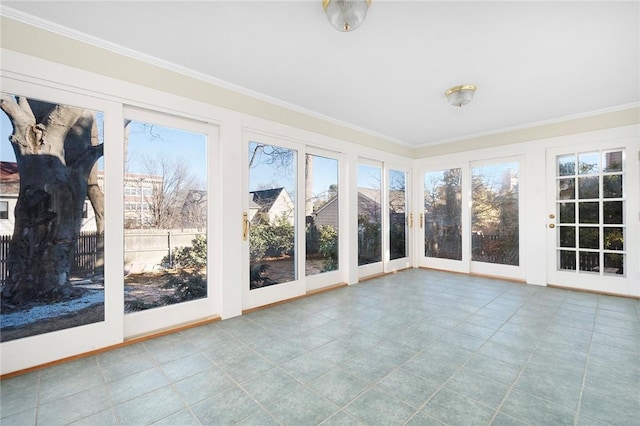 view of unfurnished sunroom