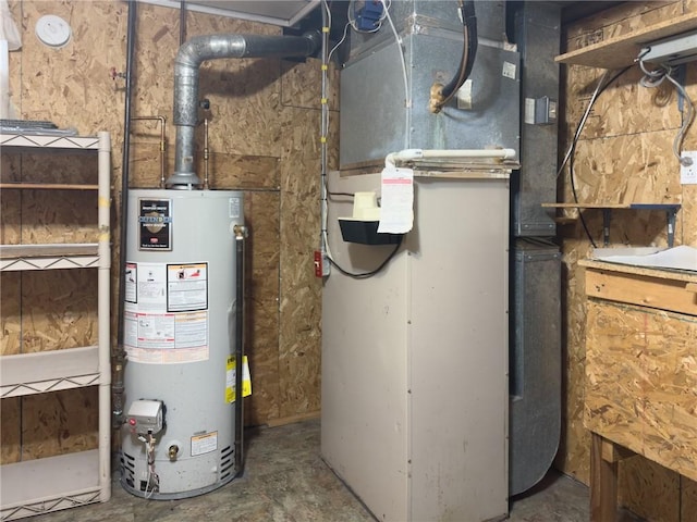 utilities featuring water heater and heating unit