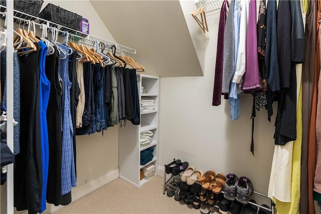 spacious closet with carpet floors