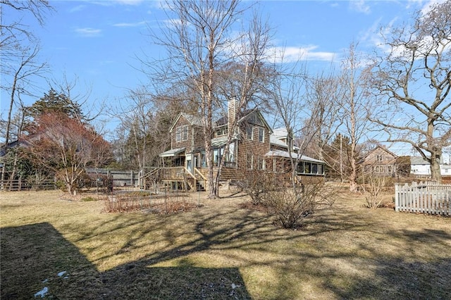 view of yard featuring fence