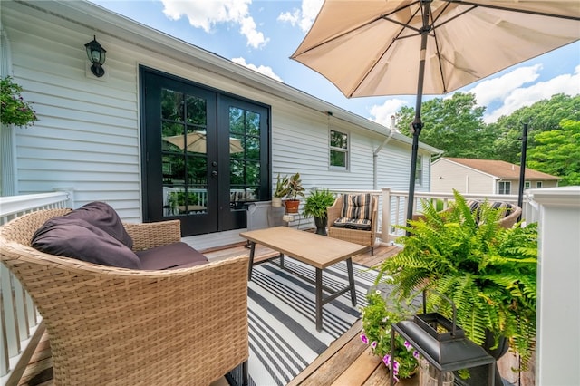 exterior space with french doors