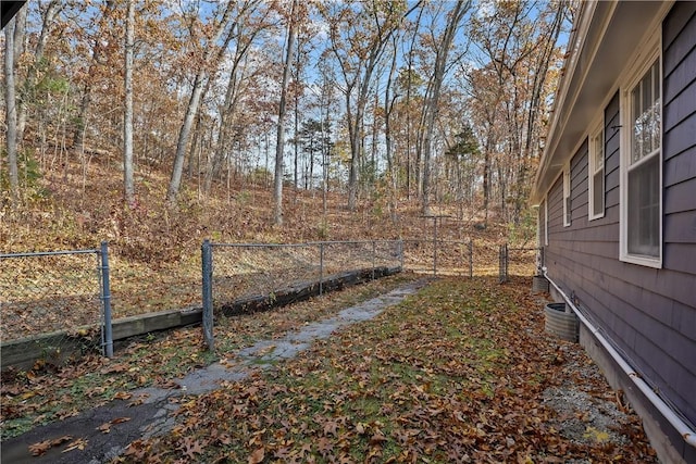 view of yard featuring fence private yard and cooling unit