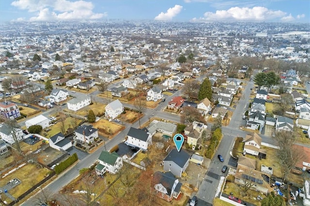 aerial view with a residential view