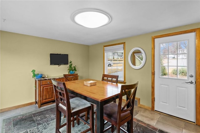 dining room featuring baseboards