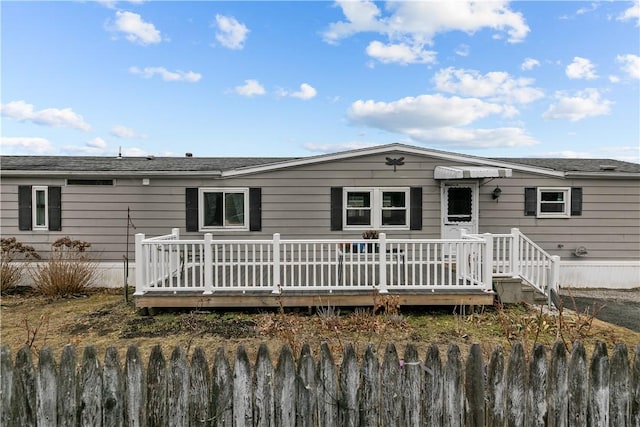 view of front of house with a deck