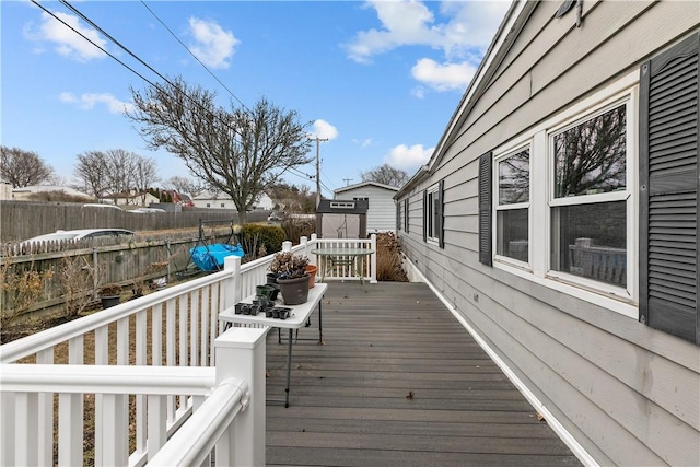 wooden terrace with fence