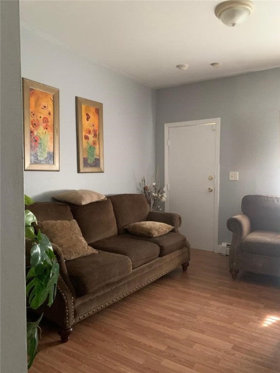 living area with light wood-style flooring