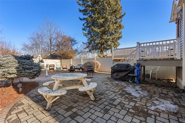 view of patio / terrace with a fenced backyard