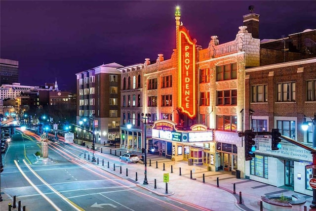 view of property at twilight