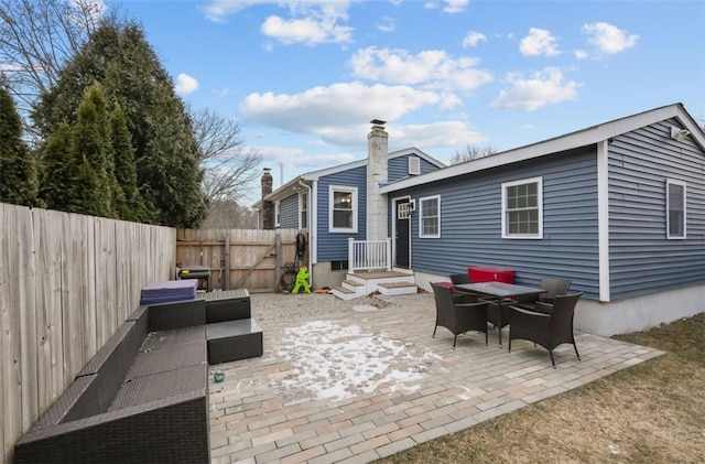 view of patio with a fenced backyard