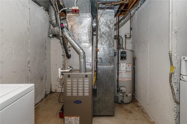 utility room with washer / clothes dryer and water heater