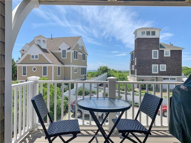 balcony featuring area for grilling