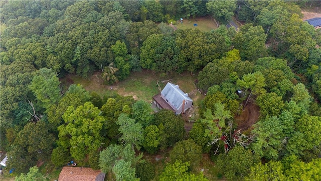 aerial view with a forest view