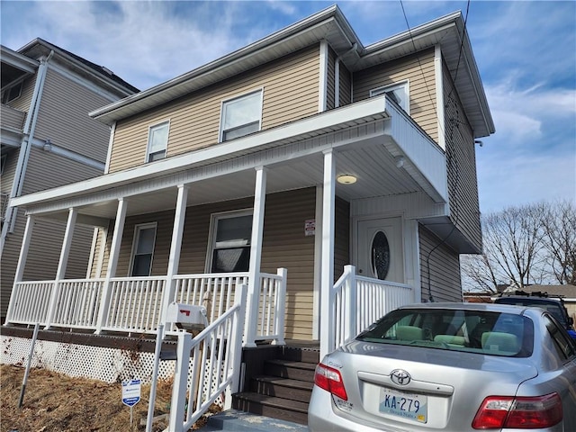 view of front of property with covered porch